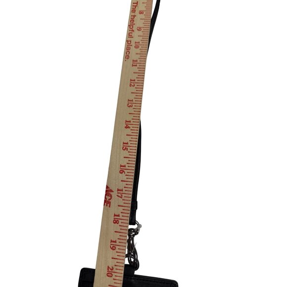 Coach ID Lanyard Charcoal Black Card Holder Signature Canvas Leather Trim NEW - Picture 5 of 6